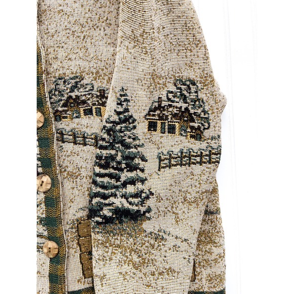 vtg‎ John Deere Scene Weavers country farm tractor woven tapestry jacket coat - Picture 5 of 8